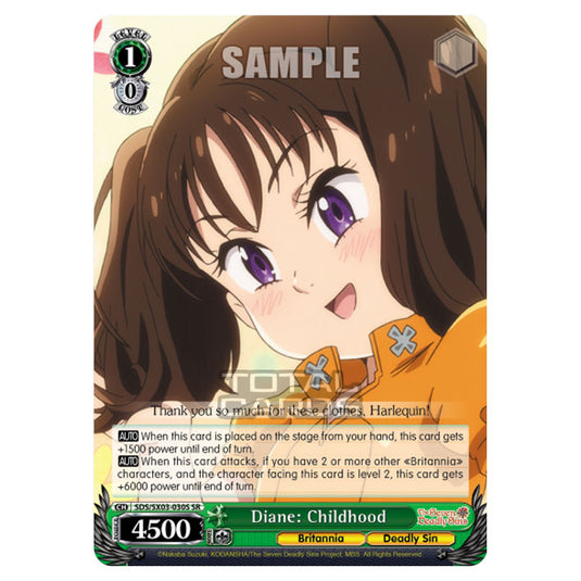 Weiss Schwarz - The Seven Deadly Sins - Diane: Childhood (SR) SDS/SX03-030S