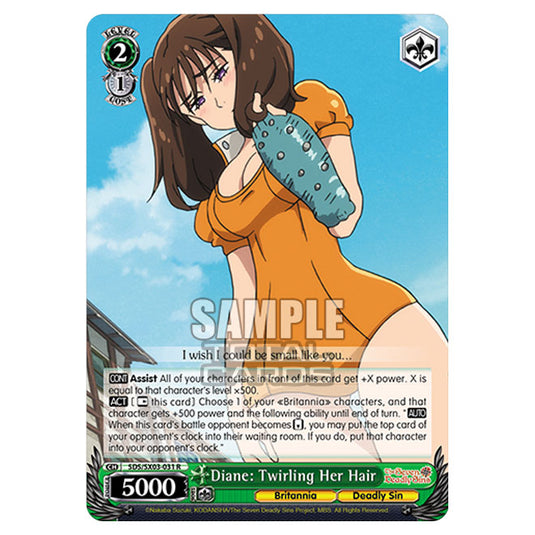 Weiss Schwarz - The Seven Deadly Sins - Diane: Twirling Her Hair (R) SDS/SX03-031