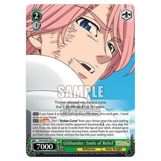 Weiss Schwarz - The Seven Deadly Sins - Gilthunder: Smile of Relief (R) SDS/SX03-032