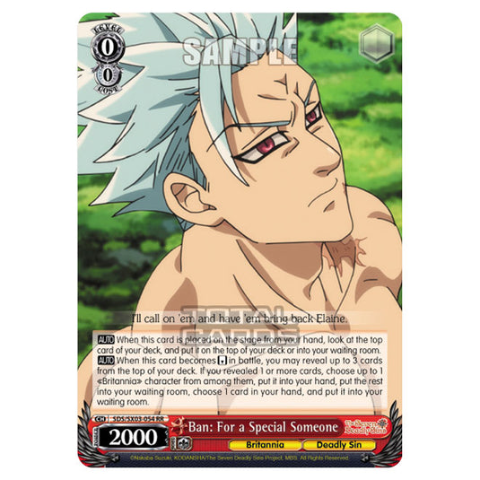 Weiss Schwarz - The Seven Deadly Sins - Ban: For a Special Someone (RR) SDS/SX03-054