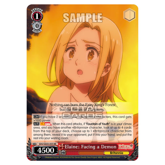 Weiss Schwarz - The Seven Deadly Sins - Elaine: Facing a Demon (RR) SDS/SX03-055