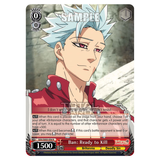 Weiss Schwarz - The Seven Deadly Sins - Ban: Ready to Kill (R) SDS/SX03-056