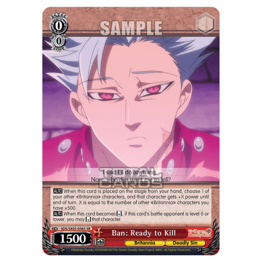 Weiss Schwarz - The Seven Deadly Sins - Ban: Ready to Kill (SR) SDS/SX03-056S