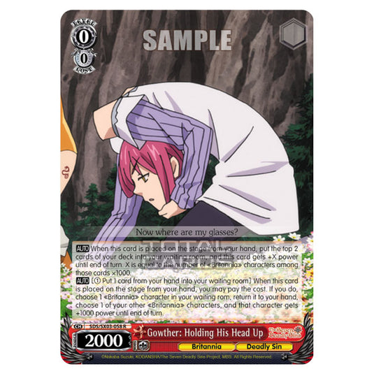 Weiss Schwarz - The Seven Deadly Sins - Gowther: Holding His Head Up (R) SDS/SX03-058