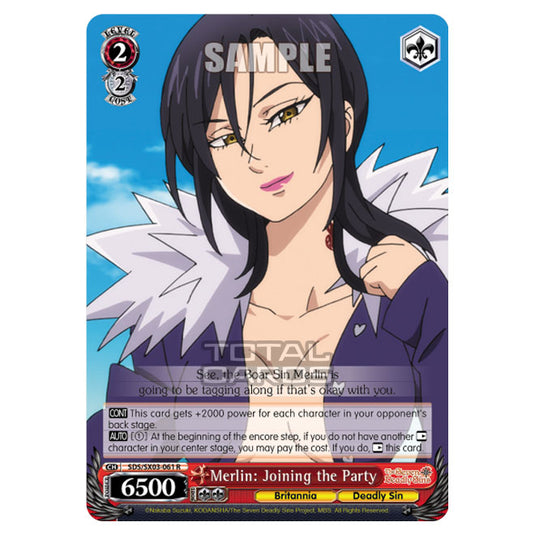 Weiss Schwarz - The Seven Deadly Sins - Merlin: Joining the Party (R) SDS/SX03-061