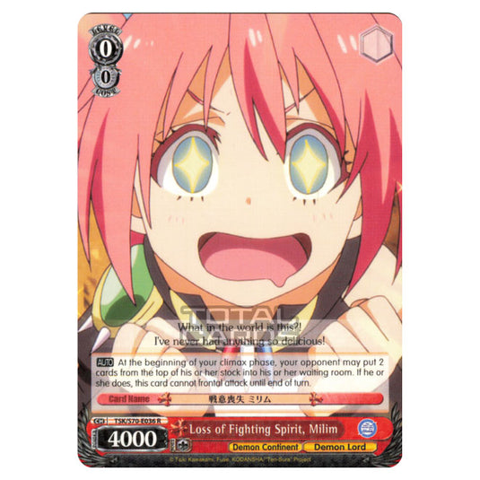 Weiss Schwarz - That Time I Got Reincarnated as a Slime - Loss of Fighting Spirit, Milim (Rare) TSK/S70-E036