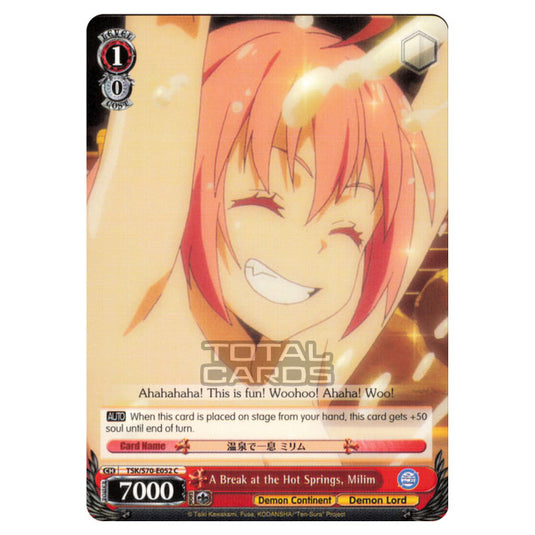 Weiss Schwarz - That Time I Got Reincarnated as a Slime - A Break at the Hot Springs, Milim (Common) TSK/S70-E052