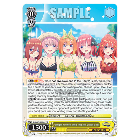 Weiss Schwarz - The Quintessential Quintuplets Movie - Quintuplets in Swimsuits, Ichika & Nino & Miku & Yotsuba & Itsuki (C) 5HY/W101-E017