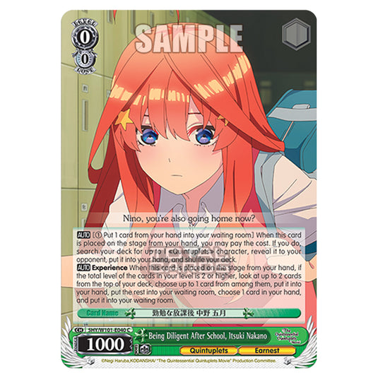 Weiss Schwarz - The Quintessential Quintuplets Movie - Being Diligent After School, Itsuki Nakano (C) 5HY/W101-E040
