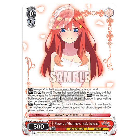 Weiss Schwarz - The Quintessential Quintuplets Movie - Flowers of Gratitude, Itsuki Nakano (R) 5HY/W101-E055