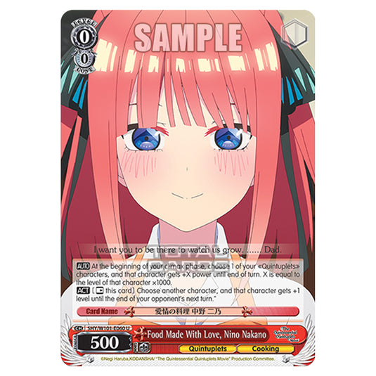 Weiss Schwarz - The Quintessential Quintuplets Movie - Food Made With Love, Nino Nakano (U) 5HY/W101-E060