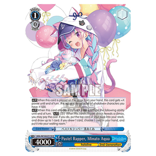 Weiss Schwarz - Hololive Production Vol. 2 - Pastel Rapper, Minato Aqua (R) HOL/W104-E119