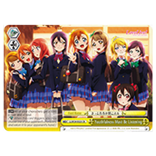 Weiss Schwarz - Love Live! - Youthfulness Must Be Listening (Climax Rare) LL/W24-E023