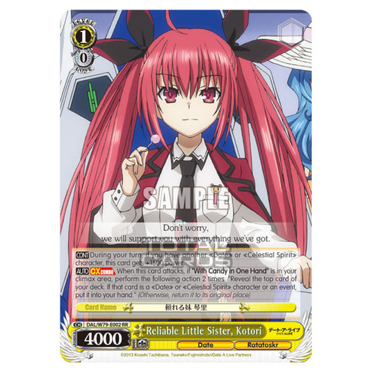 Weiss Schwarz - Date A Live - Reliable Little Sister, Kotori (RR) DAL/W79-E002