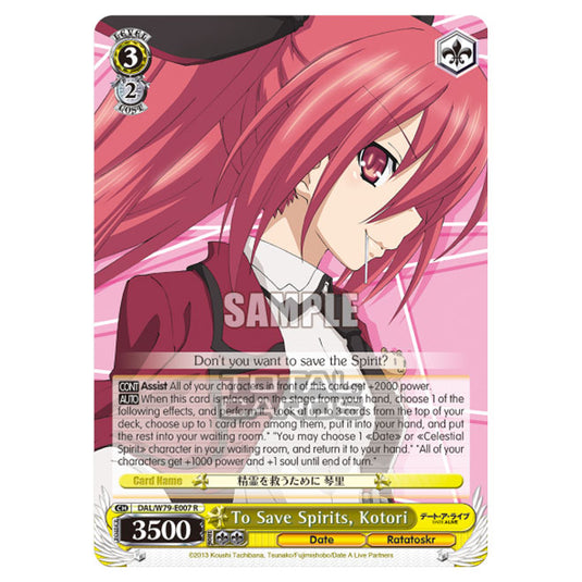 Weiss Schwarz - Date A Live - To Save Spirits, Kotori (R) DAL/W79-E007