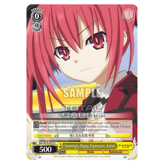 Weiss Schwarz - Date A Live - Seemingly-Happy Expression, Kotori (C) DAL/W79-E015