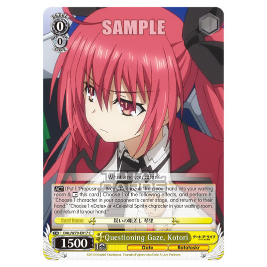 Weiss Schwarz - Date A Live - Questioning Gaze, Kotori (C) DAL/W79-E017