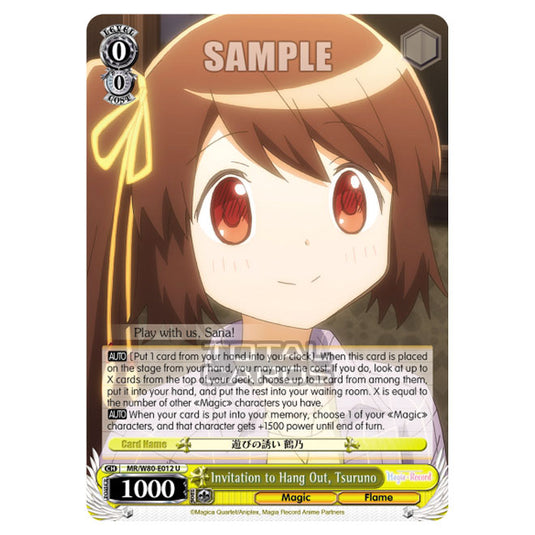 Weiss Schwarz - Magia Record: Puella Magi Madoka Magica Side Story - Invitation to Hang Out, Tsuruno (U) MR/W80-E012