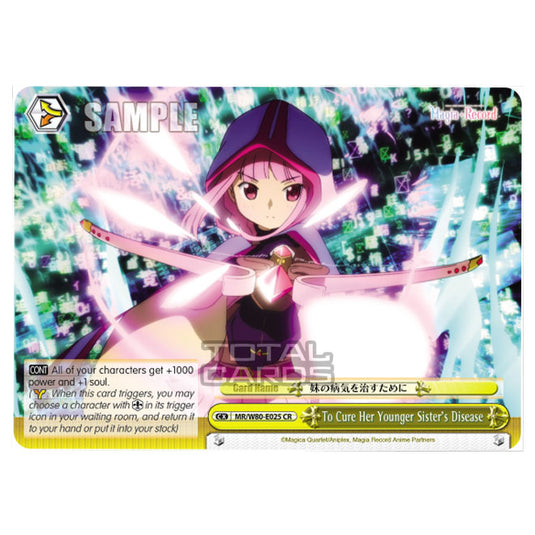 Weiss Schwarz - Magia Record: Puella Magi Madoka Magica Side Story - To Cure Her Younger Sister's Disease (CR) MR/W80-E025