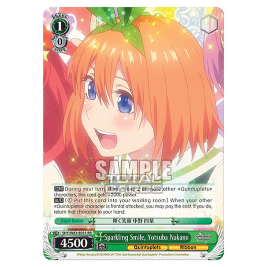 Weiss Schwarz - The Quintessential Quintuplets - Sparkling Smile, Yotsuba Nakano (RR) 5HY/W83-E031