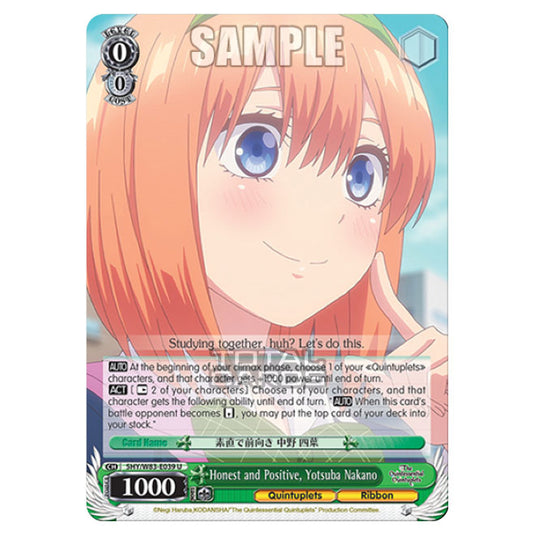 Weiss Schwarz - The Quintessential Quintuplets - Honest and Positive, Yotsuba Nakano (U) 5HY/W83-E039