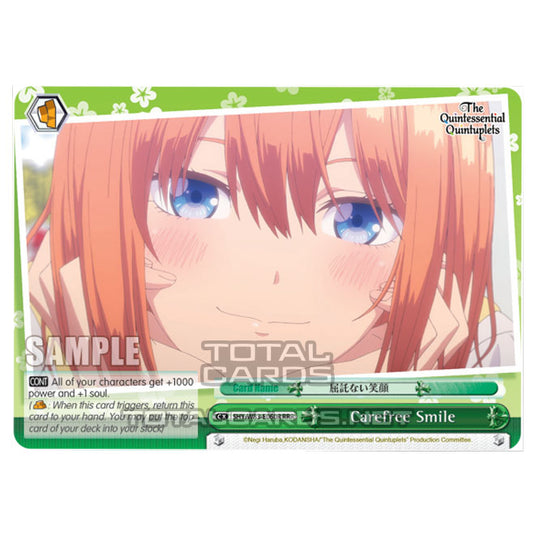 Weiss Schwarz - The Quintessential Quintuplets - Carefree Smile (RRR) 5HY/W83-E060R