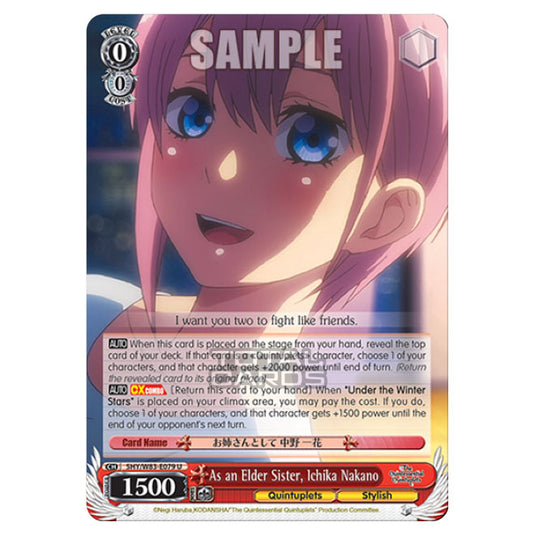 Weiss Schwarz - The Quintessential Quintuplets - As an Elder Sister, Ichika Nakano (U) 5HY/W83-E079