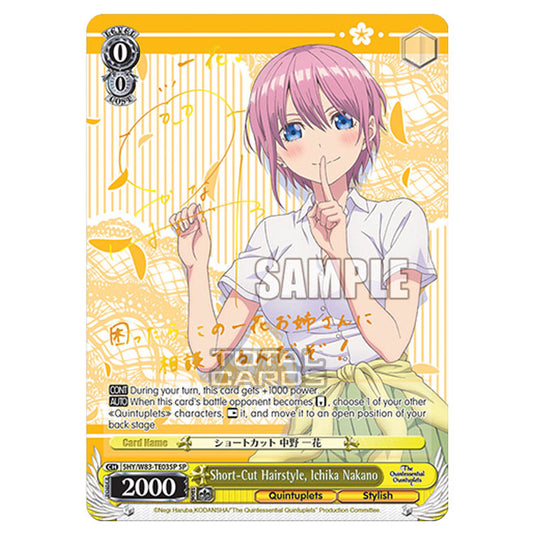 Weiss Schwarz - The Quintessential Quintuplets - Quintessential Box - Short-Cut Hairstyle, Ichika Nakano (SP) 5HY/W83-TE03SP