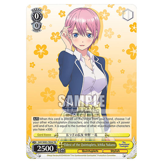 Weiss Schwarz - The Quintessential Quintuplets - Quintessential Box - Eldest of the Quintuplets, Ichika Nakano (TD) 5HY/W83-TE04