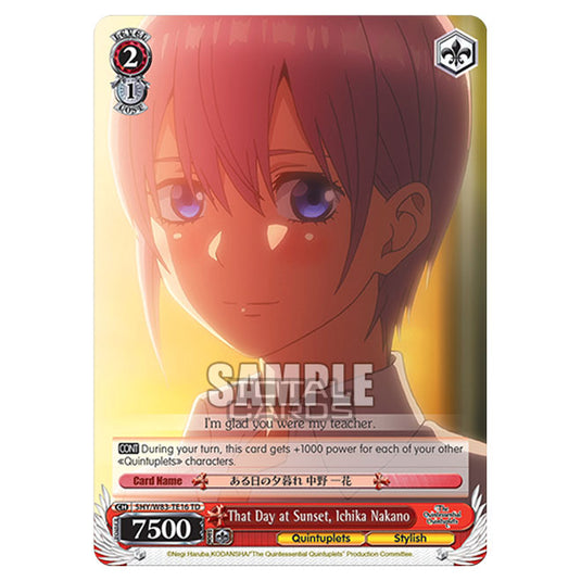 Weiss Schwarz - The Quintessential Quintuplets - Quintessential Box - That Day at Sunset, Ichika Nakano (TD) 5HY/W83-TE16