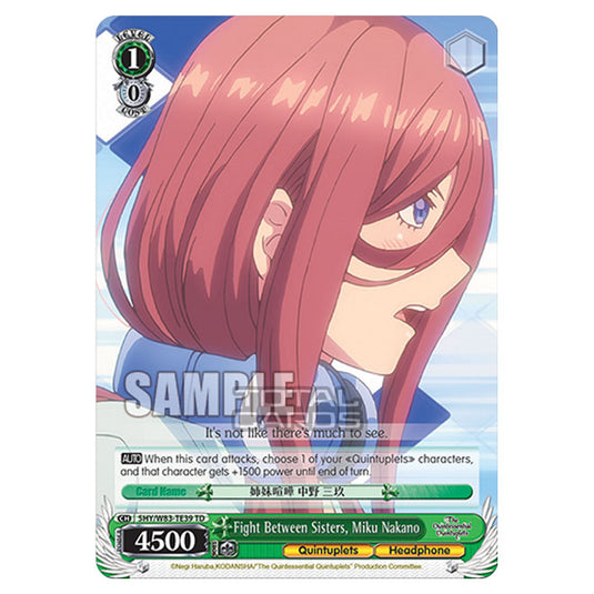 Weiss Schwarz - The Quintessential Quintuplets - Quintessential Box - Fight Between Sisters, Miku Nakano (TD) 5HY/W83-TE39