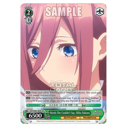 Weiss Schwarz - The Quintessential Quintuplets - Quintessential Box - Words She Couldn&#039;t Say, Miku Nakano (TD) 5HY/W83-TE40