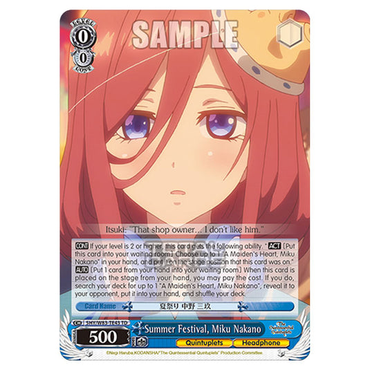 Weiss Schwarz - The Quintessential Quintuplets - Quintessential Box - Summer Festival, Miku Nakano (TD) 5HY/W83-TE43