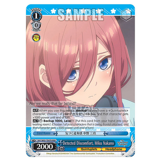 Weiss Schwarz - The Quintessential Quintuplets - Quintessential Box - Detected Discomfort, Miku Nakano (RRR) 5HY/W83-TE47R