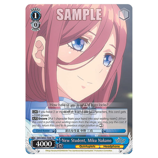 Weiss Schwarz - The Quintessential Quintuplets - Quintessential Box - New Student, Miku Nakano (TD) 5HY/W83-TE48