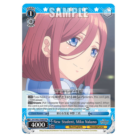 Weiss Schwarz - The Quintessential Quintuplets - Quintessential Box - New Student, Miku Nakano (RRR) 5HY/W83-TE48R