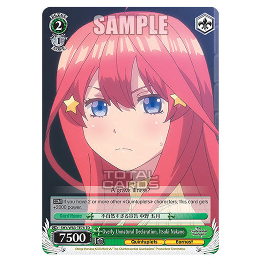 Weiss Schwarz - The Quintessential Quintuplets - Quintessential Box - Overly Unnatural Declaration, Itsuki Nakano (TD) 5HY/W83-TE78