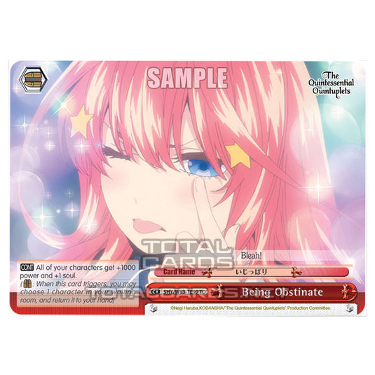 Weiss Schwarz - The Quintessential Quintuplets - Quintessential Box - Being Obstinate (TD) 5HY/W83-TE90