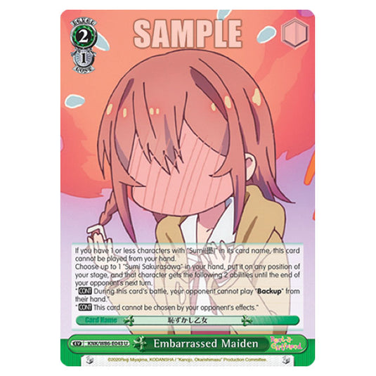 Weiss Schwarz - Rent-A-Girlfriend - Embarrassed Maiden (U) KNK/W86-E043