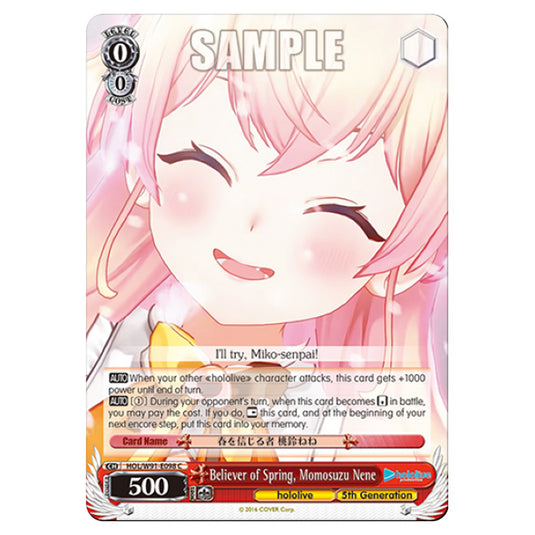 Weiss Schwarz - Hololive Production - Believer of Spring, Momosuzu Nene (C) HOL/W91-E098