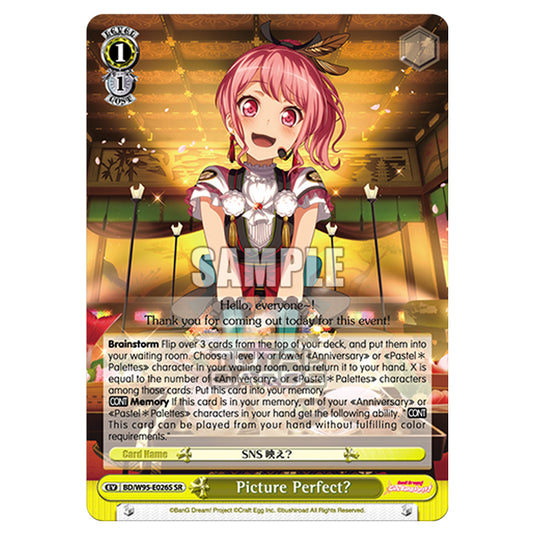 Weiss Schwarz -  BanG Dream! Girls Band Party! - 5th Anniversary - Picture Perfect? (SR) BD/W95-E026S