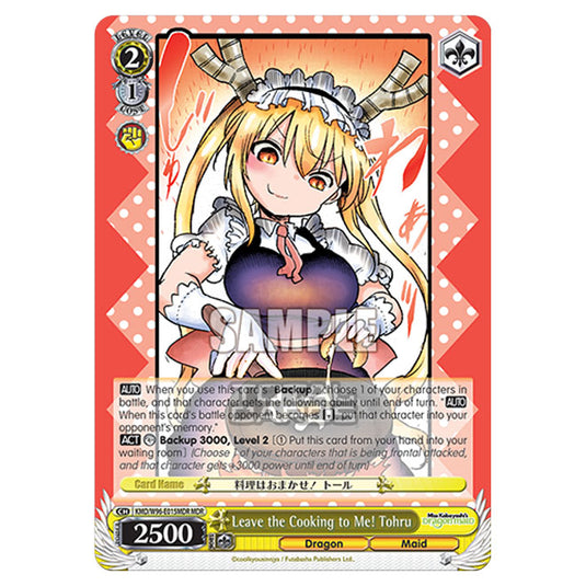 Weiss Schwarz - Miss Kobayashi's Dragon Maid - Leave the Cooking to Me! Tohru (MDR) KMD/W96-E015MDR