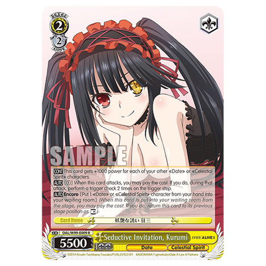 Weiss Schwarz - Date A Live Vol.2 - Seductive Invitation, Kurumi (R) DAL/W99-E009