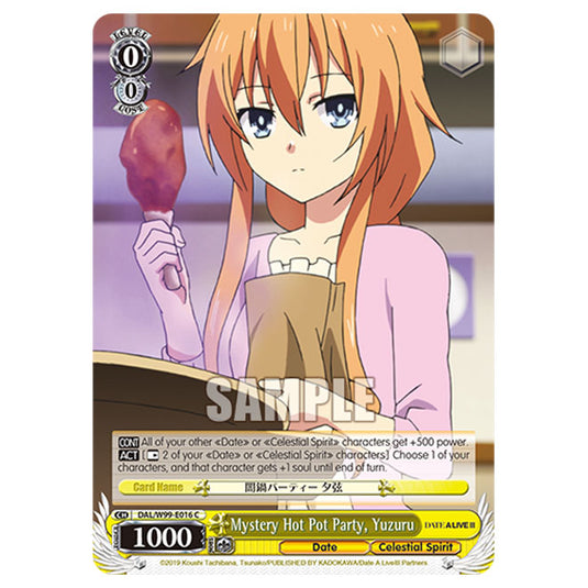 Weiss Schwarz - Date A Live Vol.2 - Mystery Hot Pot Party, Yuzuru (C) DAL/W99-E016