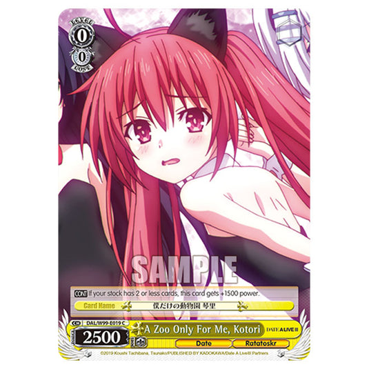 Weiss Schwarz - Date A Live Vol.2 - A Zoo Only For Me, Kotori (C) DAL/W99-E019