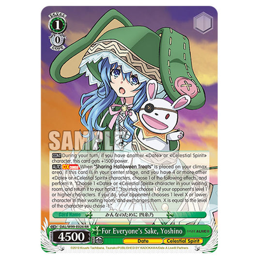 Weiss Schwarz - Date A Live Vol.2 - For Everyone's Sake, Yoshino (RR) DAL/W99-E026