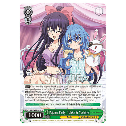 Weiss Schwarz - Date A Live Vol.2 - Pajama Party, Tohka & Yoshino (R) DAL/W99-E030