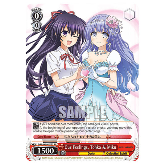 Weiss Schwarz - Date A Live Vol.2 - Our Feelings, Tohka & Miku (RR) DAL/W99-E053