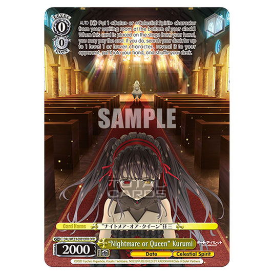 Weiss Schwarz - Date A Bullet - "Nightmare or Queen" Kurumi (RR) DAL/WE33-E001OFR