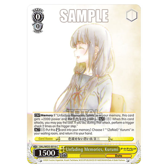 Weiss Schwarz - Date A Bullet - Unfading Memories, Kurumi (C) DAL/WE33-E016